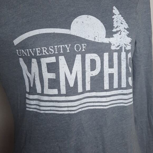 Alma Mater Women's University of Memphis Long Sleeve Graphic Tee Blue Gray Med - Picture 2 of 10